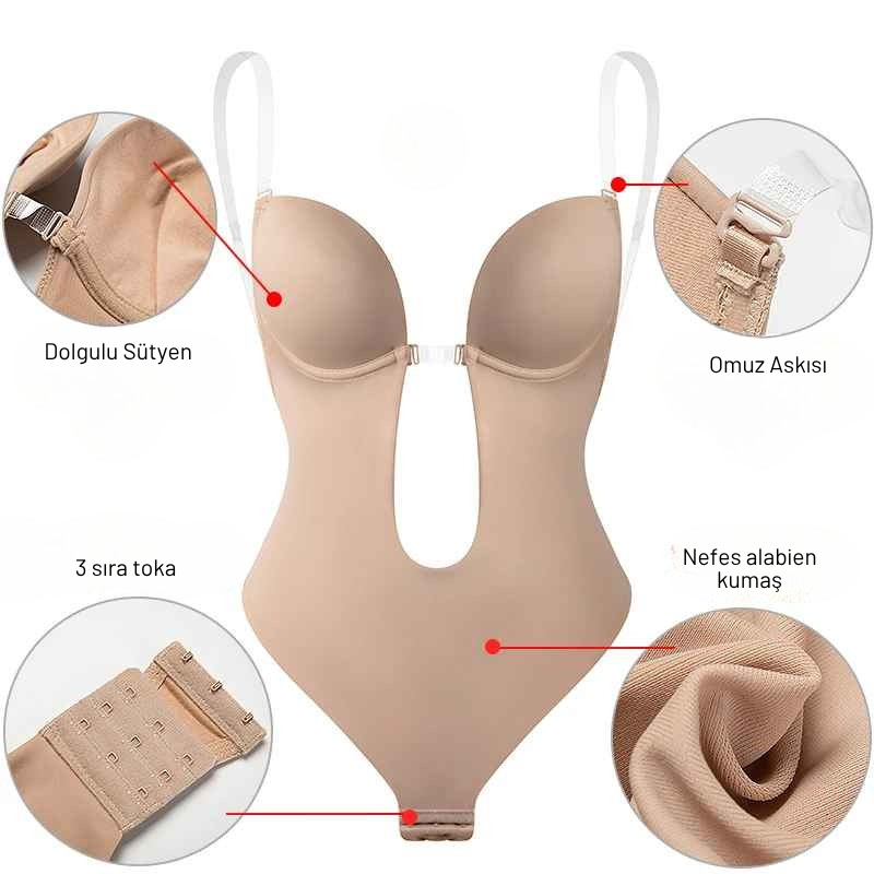 Derin V Şekillendirici Tanga Bodysuit